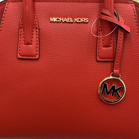Michael Kors Avril Small Leather Top-Zip Satchel Flame color - Picture 8 of 16
